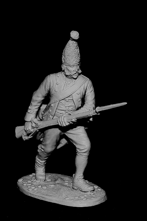 CHM-54127. Рядовой мушкетерских полков в Итальянском походе Суворова, Россия 1799 г. 54 мм. Материал - смола. Chronos Miniatures