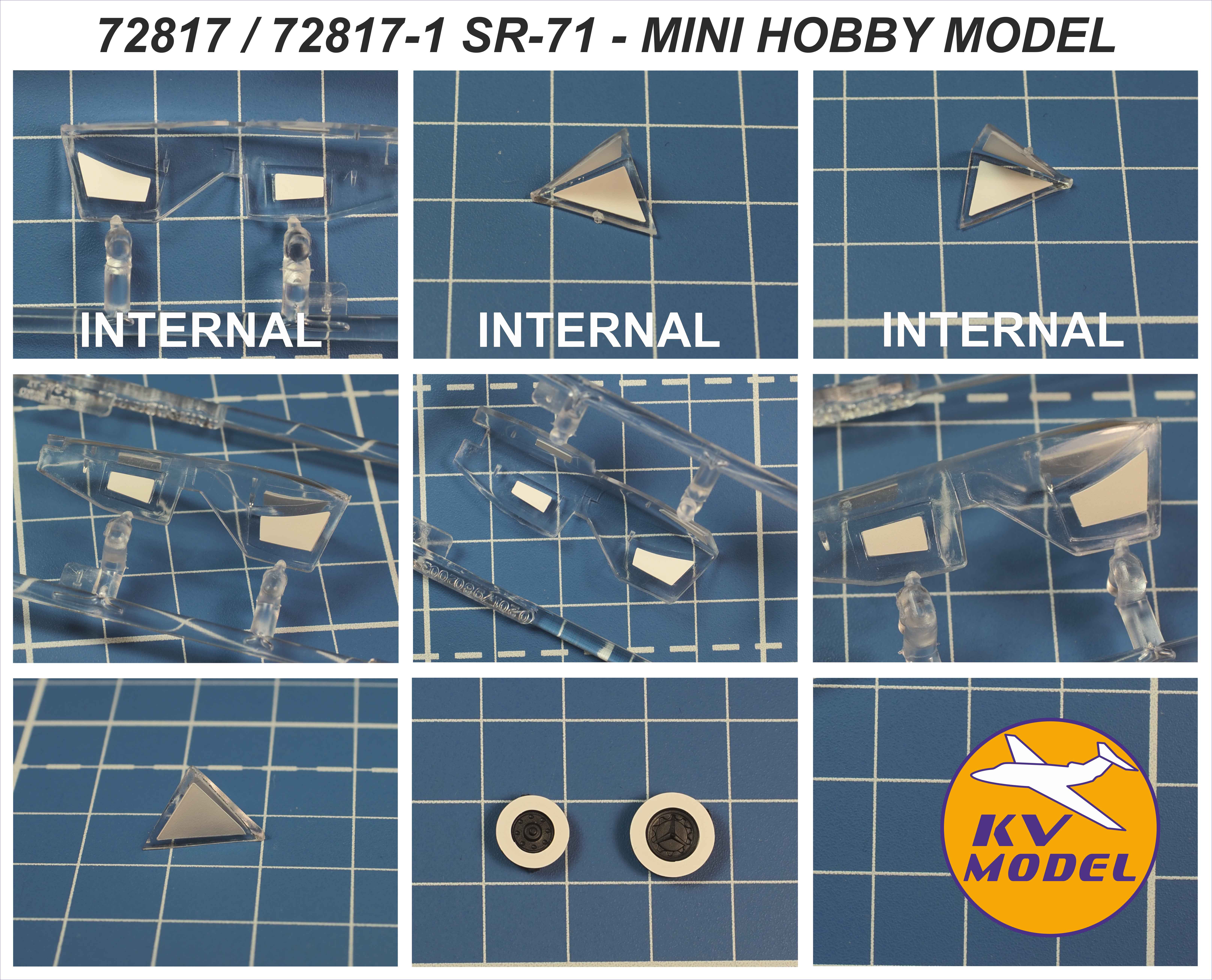 72817KV Окрасочная маска SR-71A Blackbird (Mini Hobby Model #80201) + маски на диски и колеса