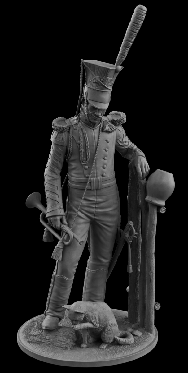 CHM-54349. Штаб-трубач Лейб-Гвардии Уланского полка, Россия 1812-14 гг. 54 мм. Материал - смола. Chronos Miniatures