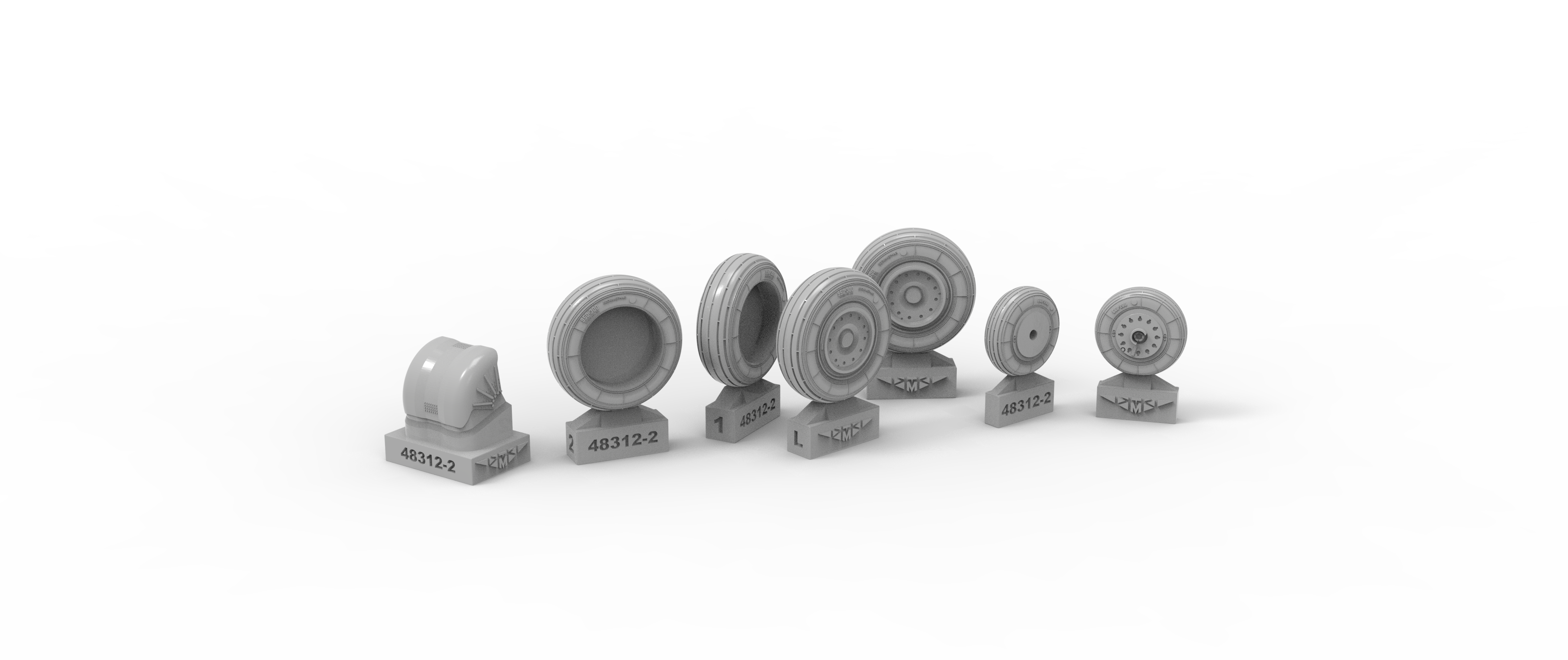 72531-1TMP НАБОР СТОЕК ШАССИ+колеса  МИГ-31