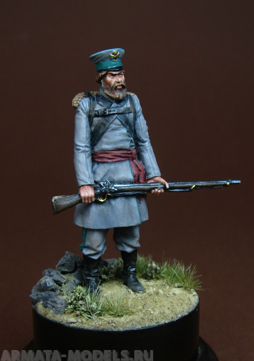 CHM-54084(M). Ратник С-Петербургского (или Пензенского) пешего ополчения, 1812-14 гг. (2 варианта голов) Chronos Miniatures