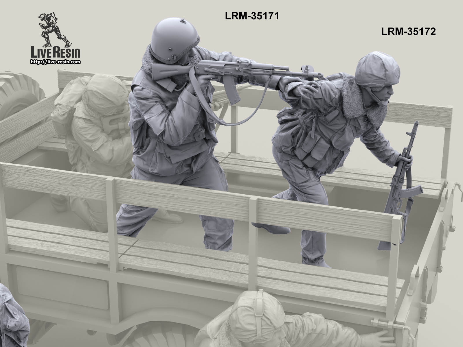 LRM35172 Военнослужащий ВВ, раненный, укрывается от огня Live Resin