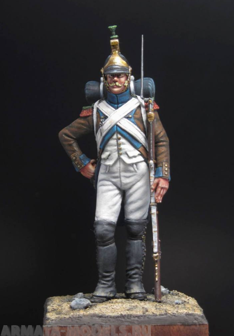 CHM-54209(M). Фузилер итальянского легиона «Piemonte Du Midi», 1805-09 гг. 54 мм. Материал - белый металл. Chronos Miniatures