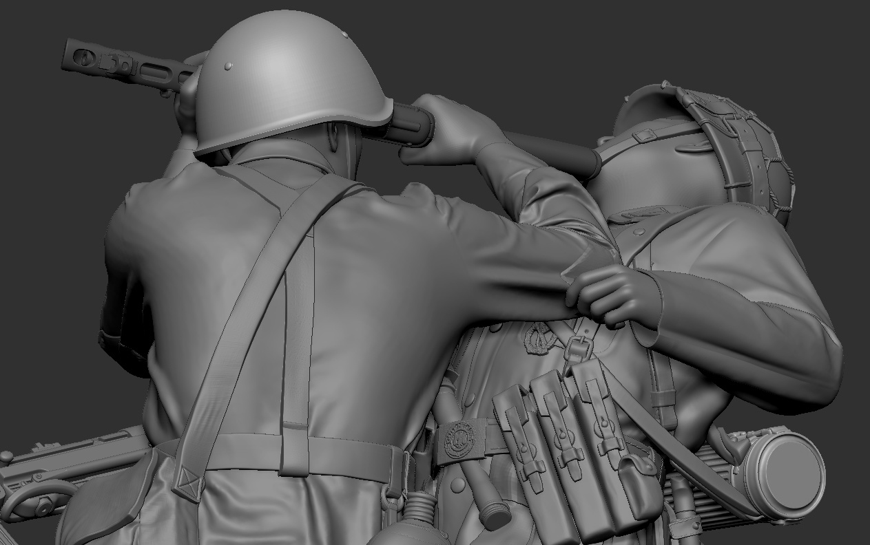 3016 Схватка автоматчика РККА с фельдфебелем пехоты Вермахта. Лето 1941-42г SOGA Miniatures