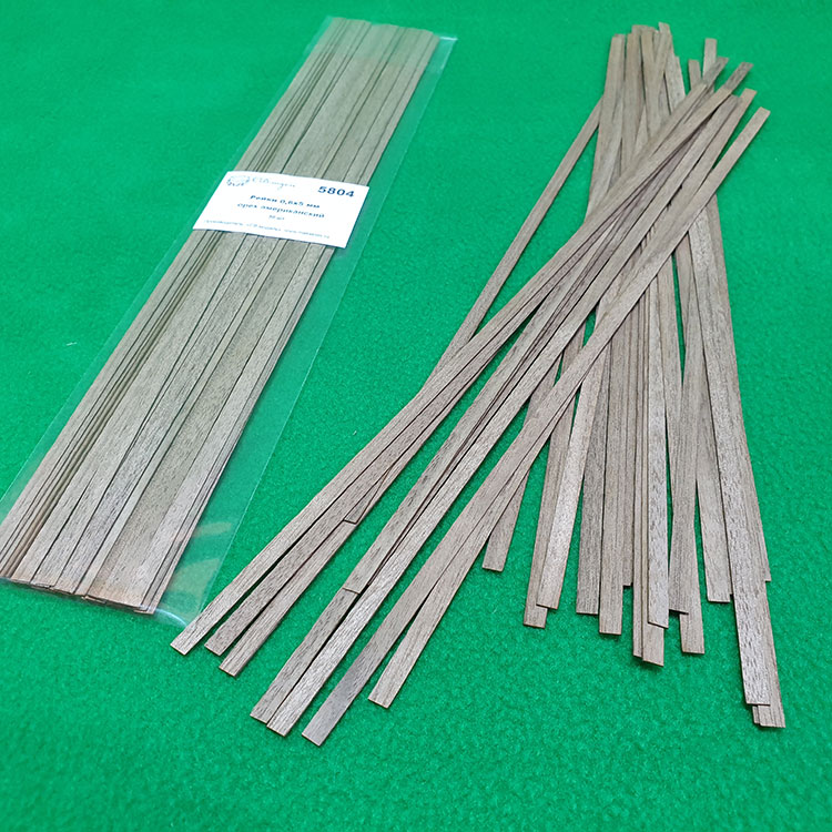 5804 рейки 0,6х5 мм - длина 300 мм - 30 шт - орех американский