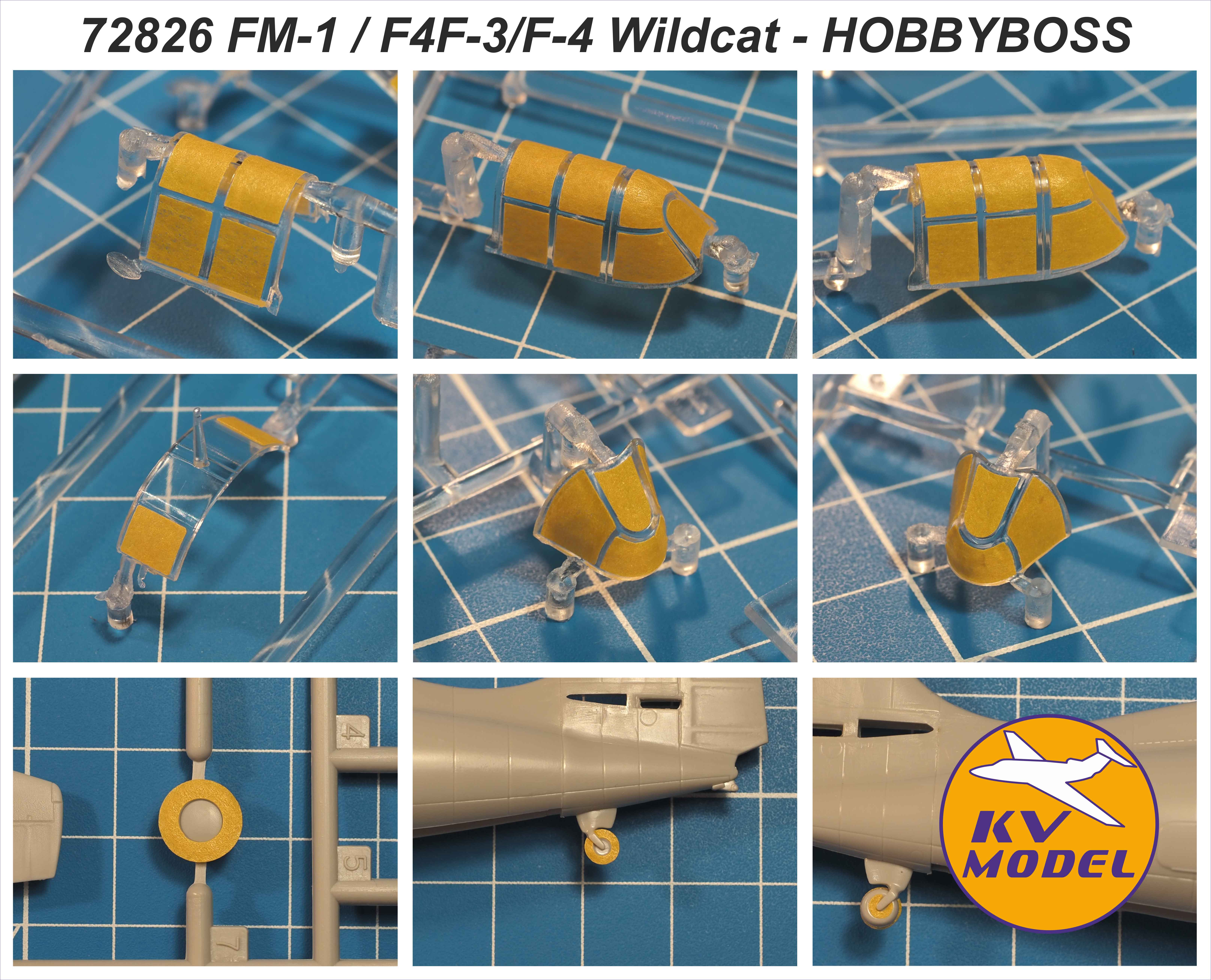 72826KV Окрасочная маска FM-1 / F4F-4 / F4F-3 Wildcat (Hobby Boss #80221, #80222, #80220, #80219) +  + маски на диски и колеса