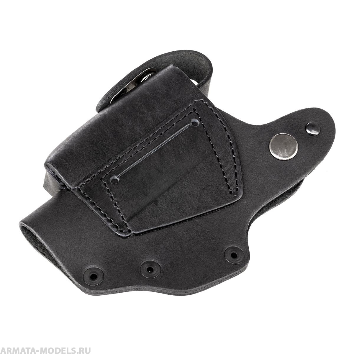 Кобура поясная к ПМ с запасной обоймой кожаная со скобой (HS-ПК-25/2) Helios