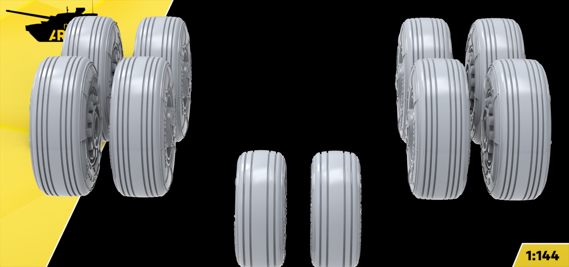 AM144198 Высокодетализированные колеса под нагрузкой для Airbus A330 Arma Models
