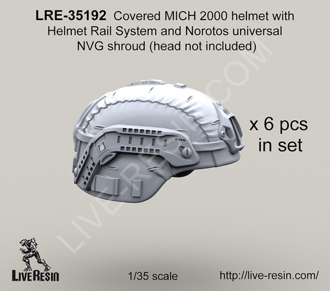 LRE35192 Шлем MICH 2000 в чехле с рельсовой системой и креплением Norotos universal NVG