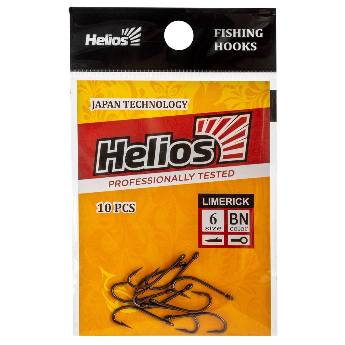 Крючок Limerick с кольцом №6 цвет BN (10шт) (HS-LIM-BN-9980-6) Helios