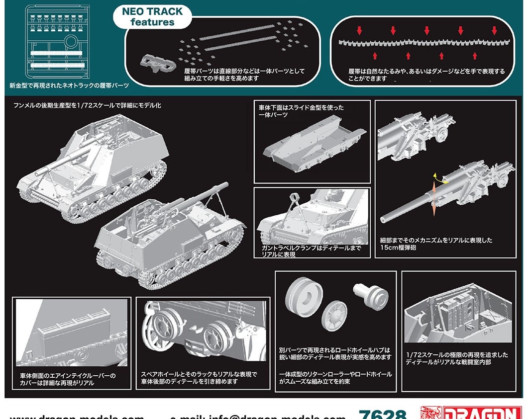 7628Д Sd.Kfz.165 HUMMEL LATE PRODUCTION w/NEO TRACK Dragon