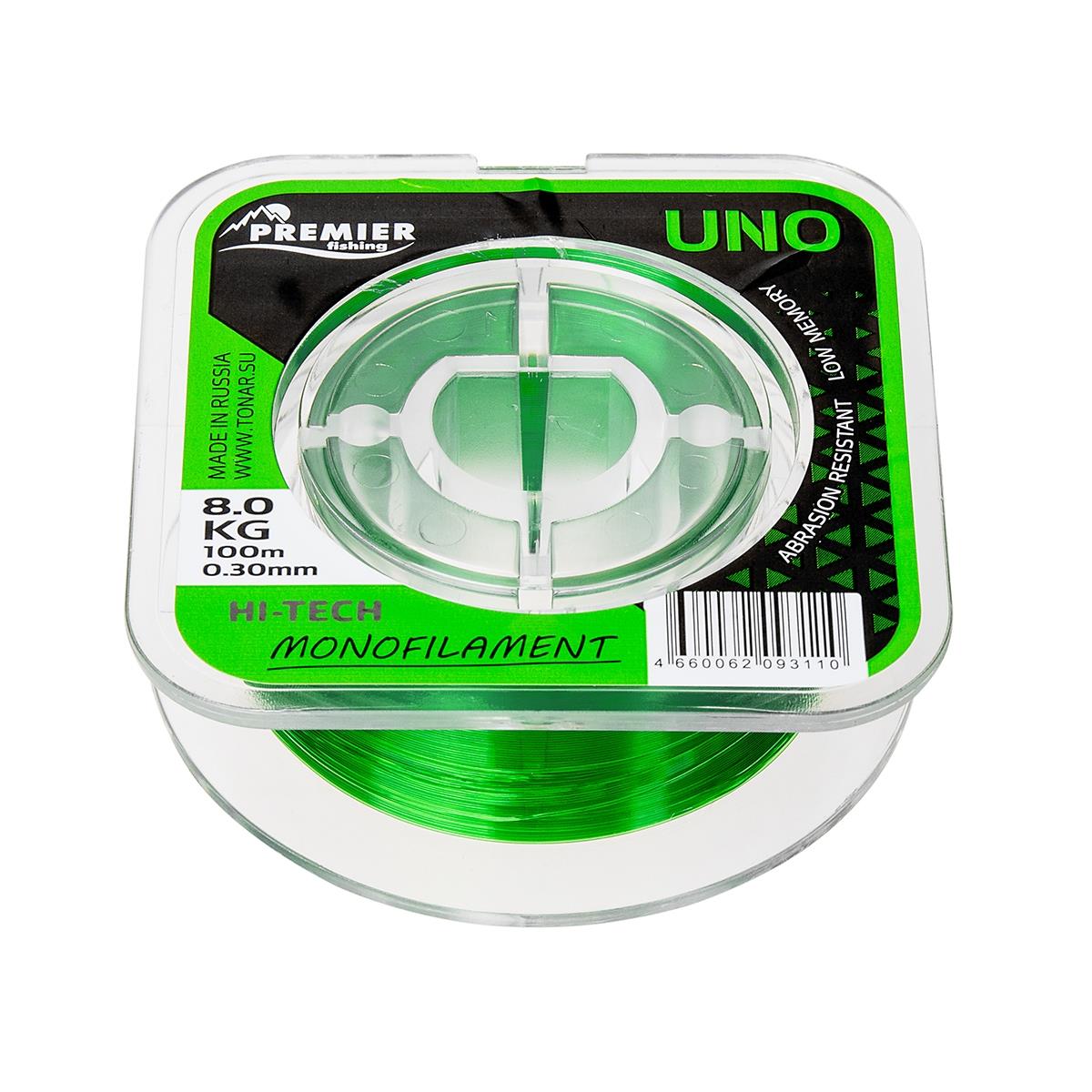 Леска UNO 0,30mm/100m Green Nylon (PR-U-G-030-100) Premier Fishing( цена указана за упаковку, в количестве 5шт.)