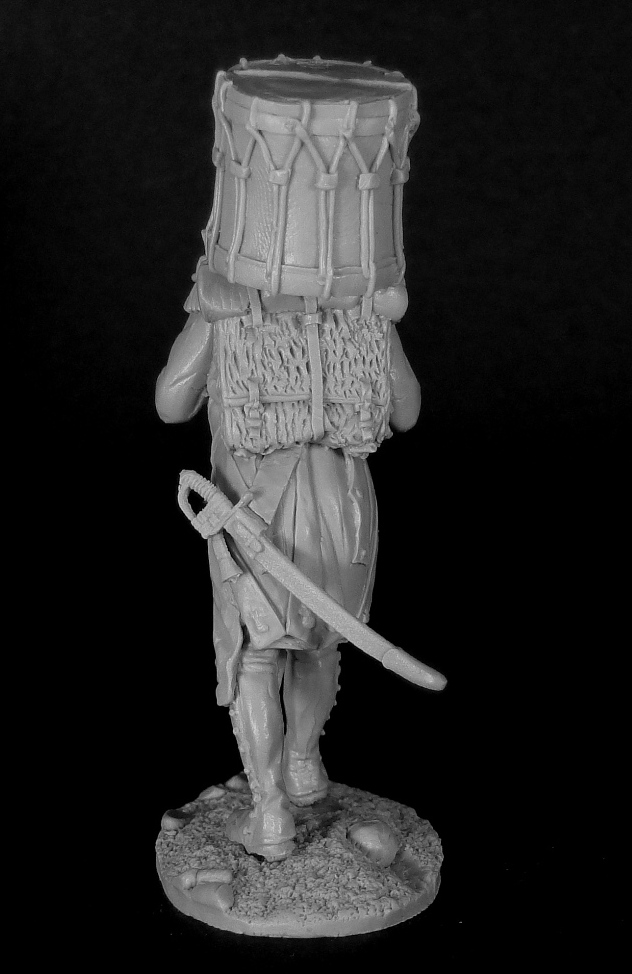 CHM-54124(M). Барабанщик гренадерских рот линейных полков на марше, Франция 1800-05 гг. 54 мм. Материал - белый металл. Chronos Miniatures