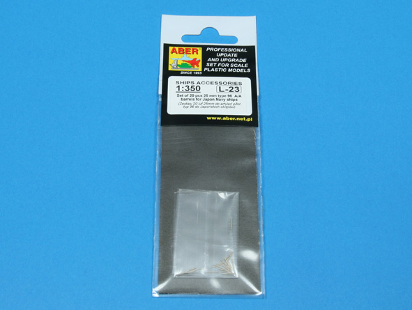 ABR-1:350-L-23  Дополнения для  Set of 20 pcs 25 mm type 96 A/A barrels for Japan ships  для  1/350 ABR-1:350-L-23  Дополнения для  Set of 20 pcs 25 mm type 96 A/A barrels for Japan ships  для  1/350