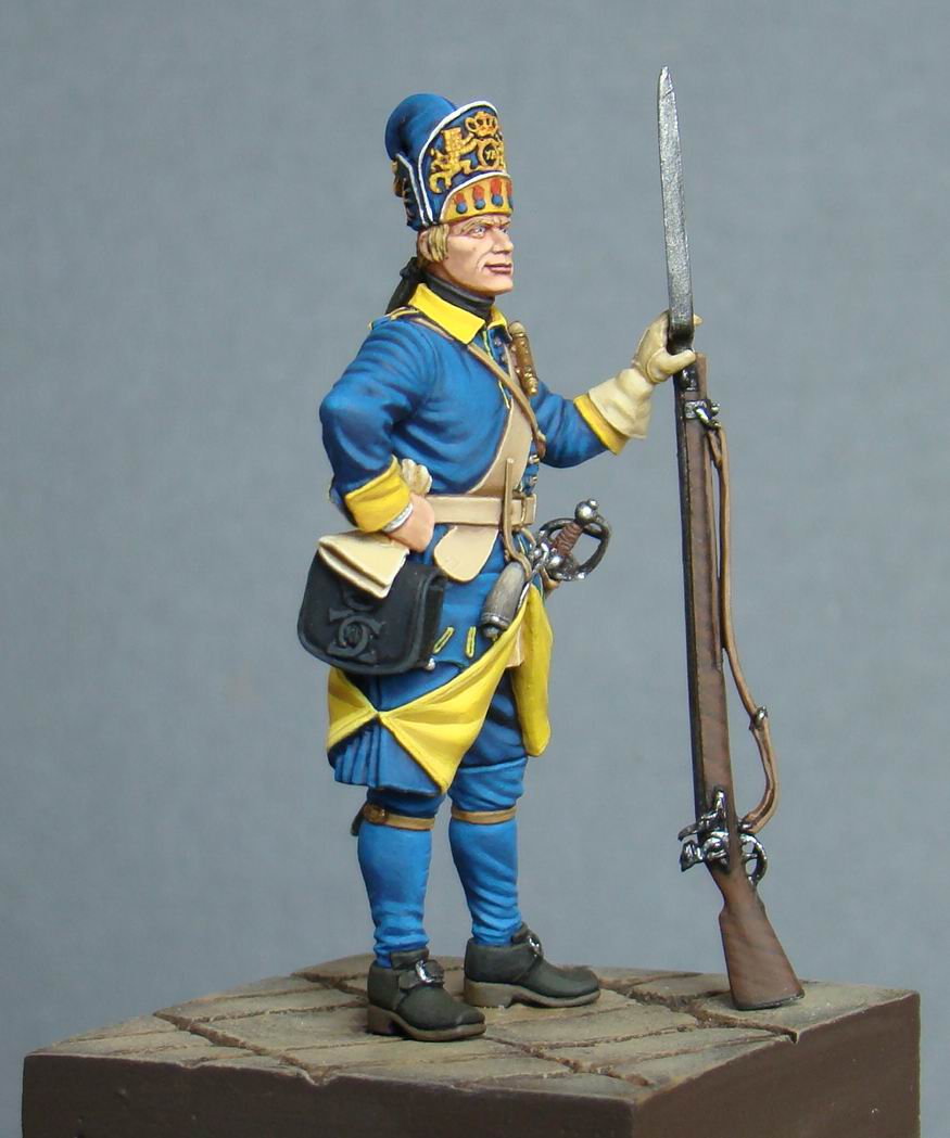 CHM-54019(М). Шведский гренадер полка Меллина, 1700-05 гг. 54 мм. Материал - белый металл. Chronos Miniatures