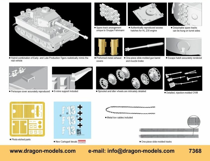 7368Д Sd.Kfz.181 Pz.Kpfw.VI Ausf.E GRUPPE FEHRMANN TIGER I Dragon