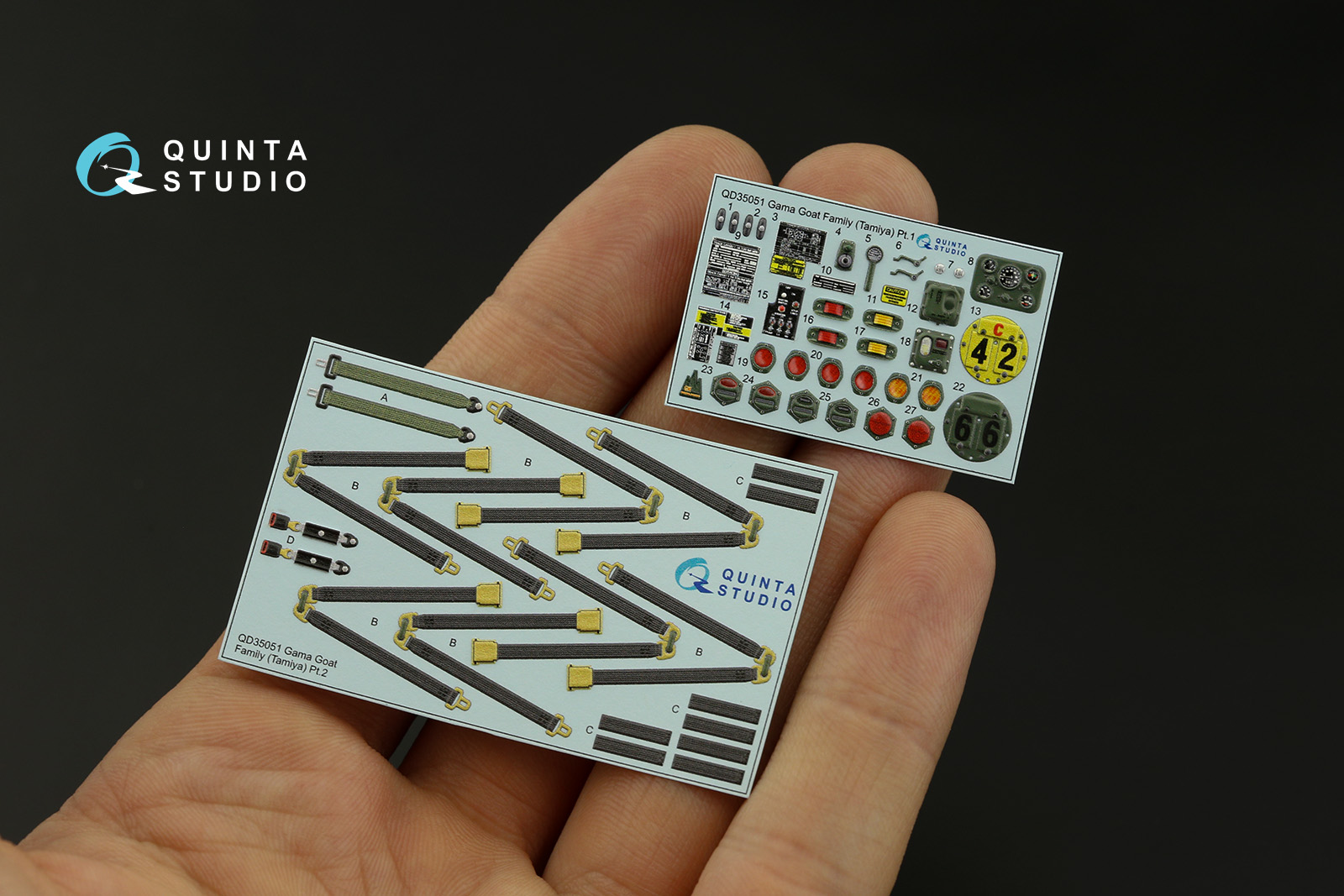 QD35051 3D Декаль интерьера кабины семейство Gama Goat (Tamiya)