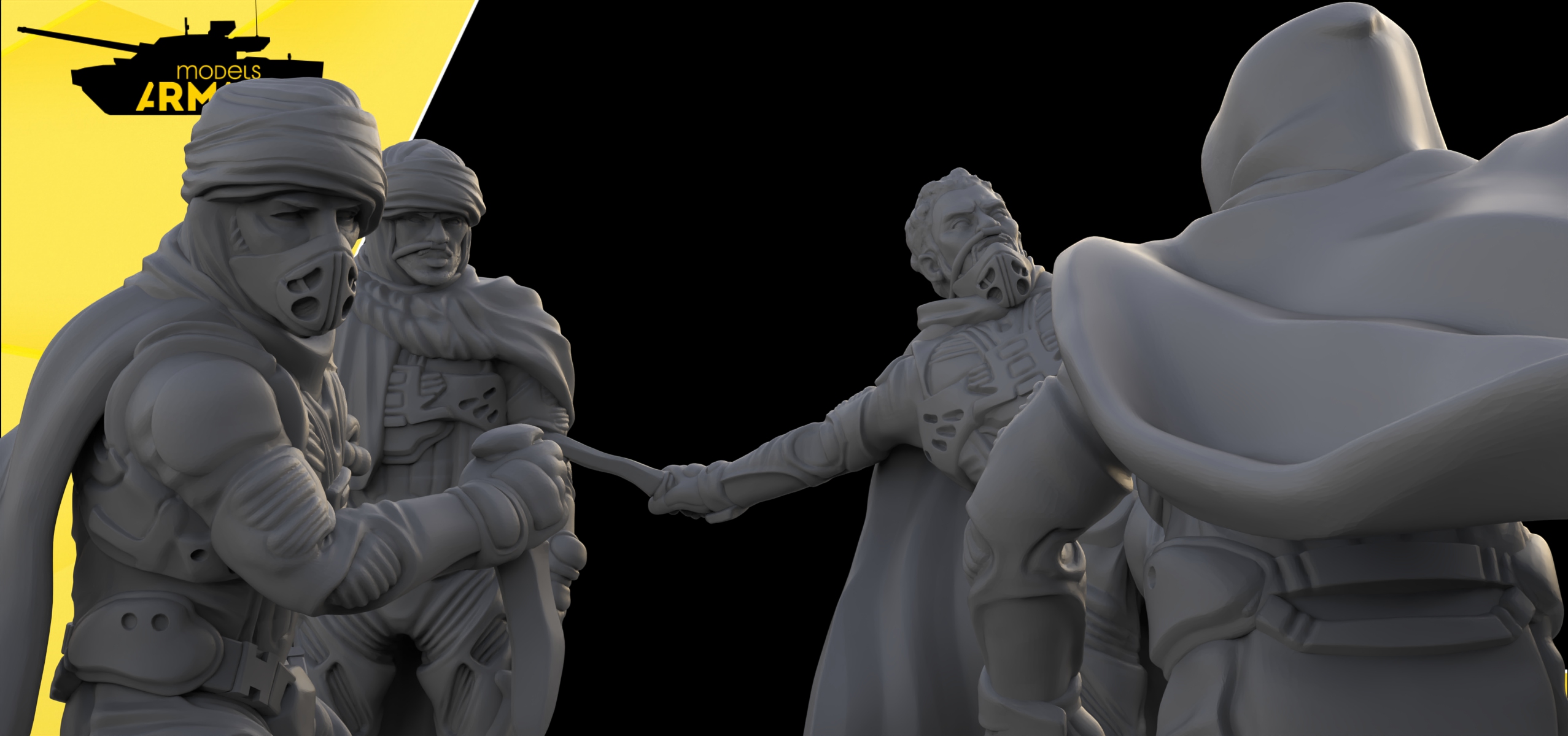 AM35933 Набор фигурок DUNE Фримены 4 шт Arma Models