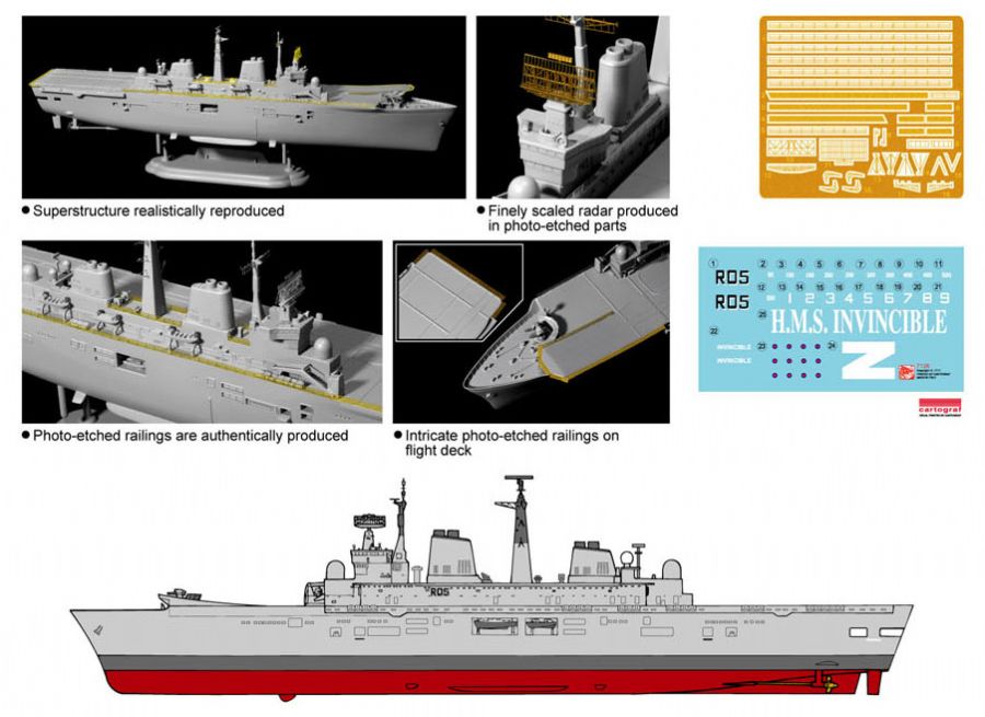 7128Д Сборная модель H.M.S. INVINCIBLE LIGHT AIRCRAFT CARRIER Dragon 7128Д Сборная модель H.M.S. INVINCIBLE LIGHT AIRCRAFT CARRIER Dragon