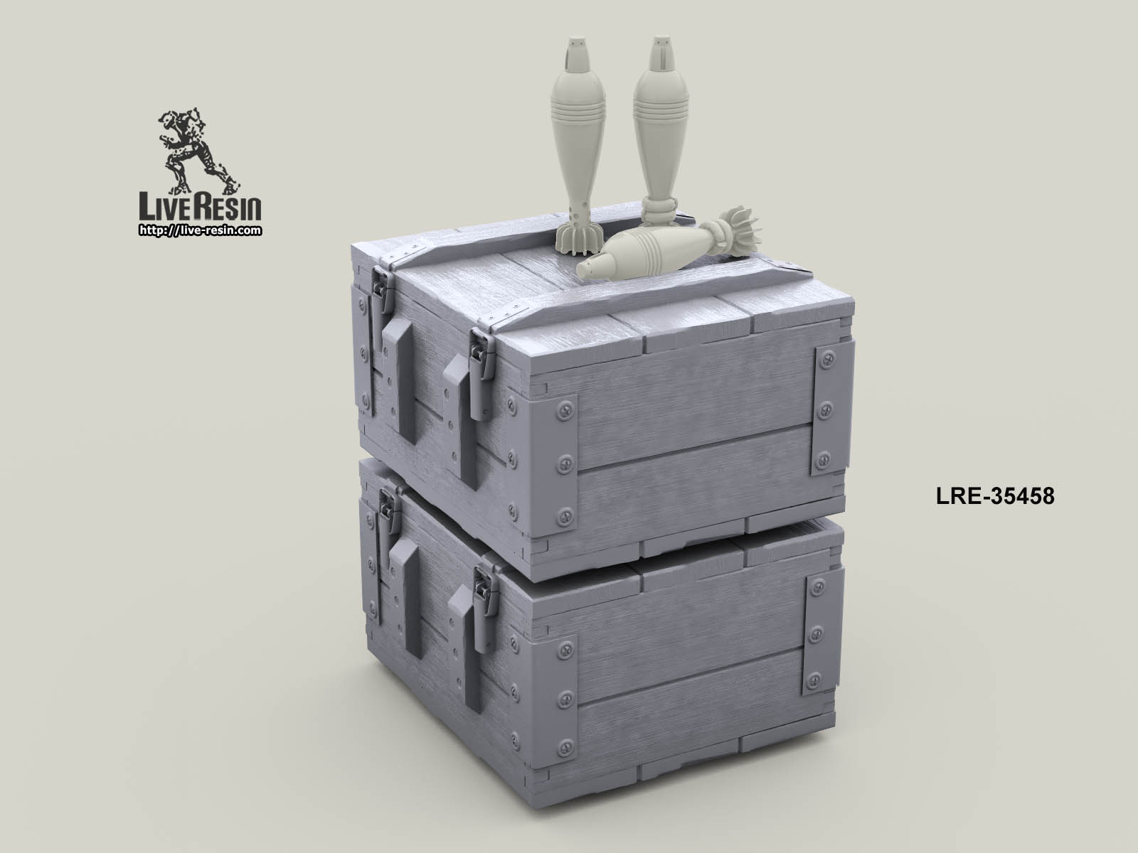 LRE35458 Закрытые ящики с 82 мм боеприпасами Live Resin