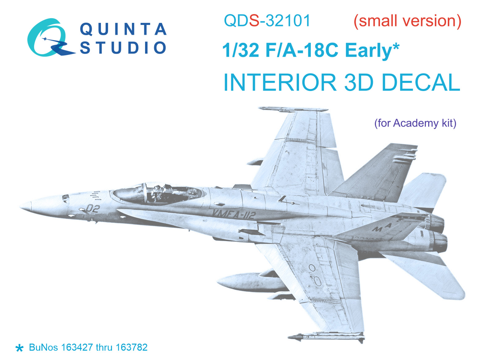 QDS-32101 3D Декаль интерьера кабины F/A-18C Early (Academy) (малая версия)