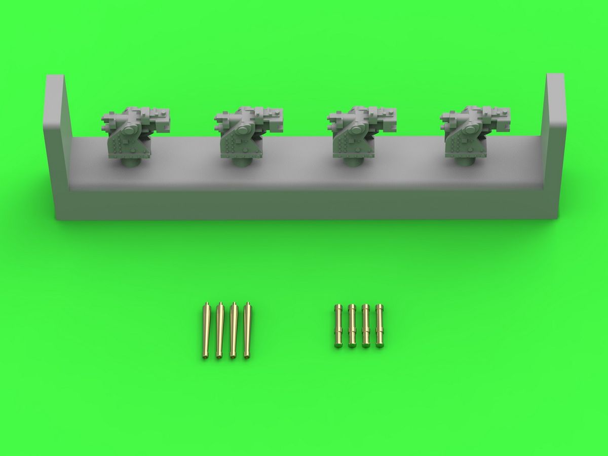 SM-350-102 Французское учебное ружье 90 мм обр.1935 г. - используется на классах Richelieu и Dunkerque - (смола, полиэтилен и токарные детали) - (4 шт.)