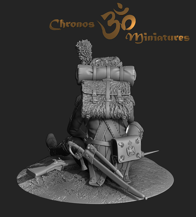 CHM-54117. Рядовой полков пеших гренадер Французской Императорской Гвардии, 1808-15 гг. 54 мм. Материал - смола. Chronos Miniatures