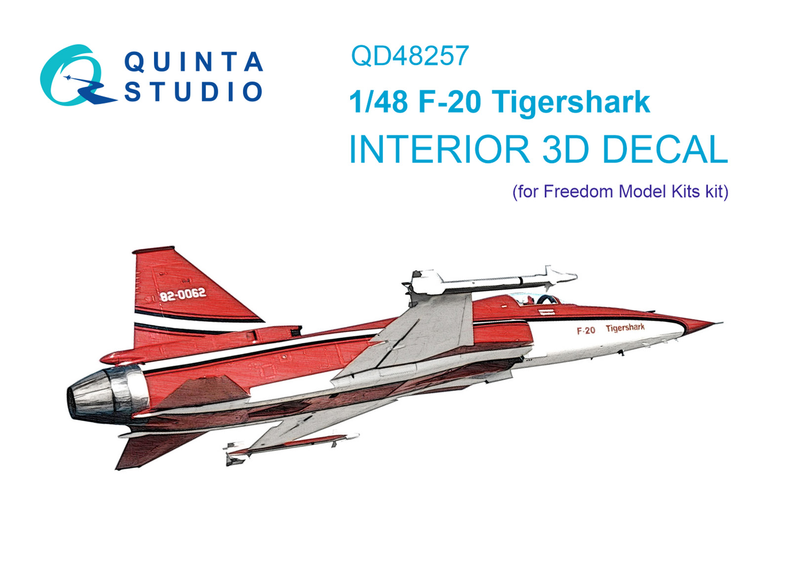 QD48257 3D Декаль интерьера кабины F-20 Tigershark (Freedom Model)