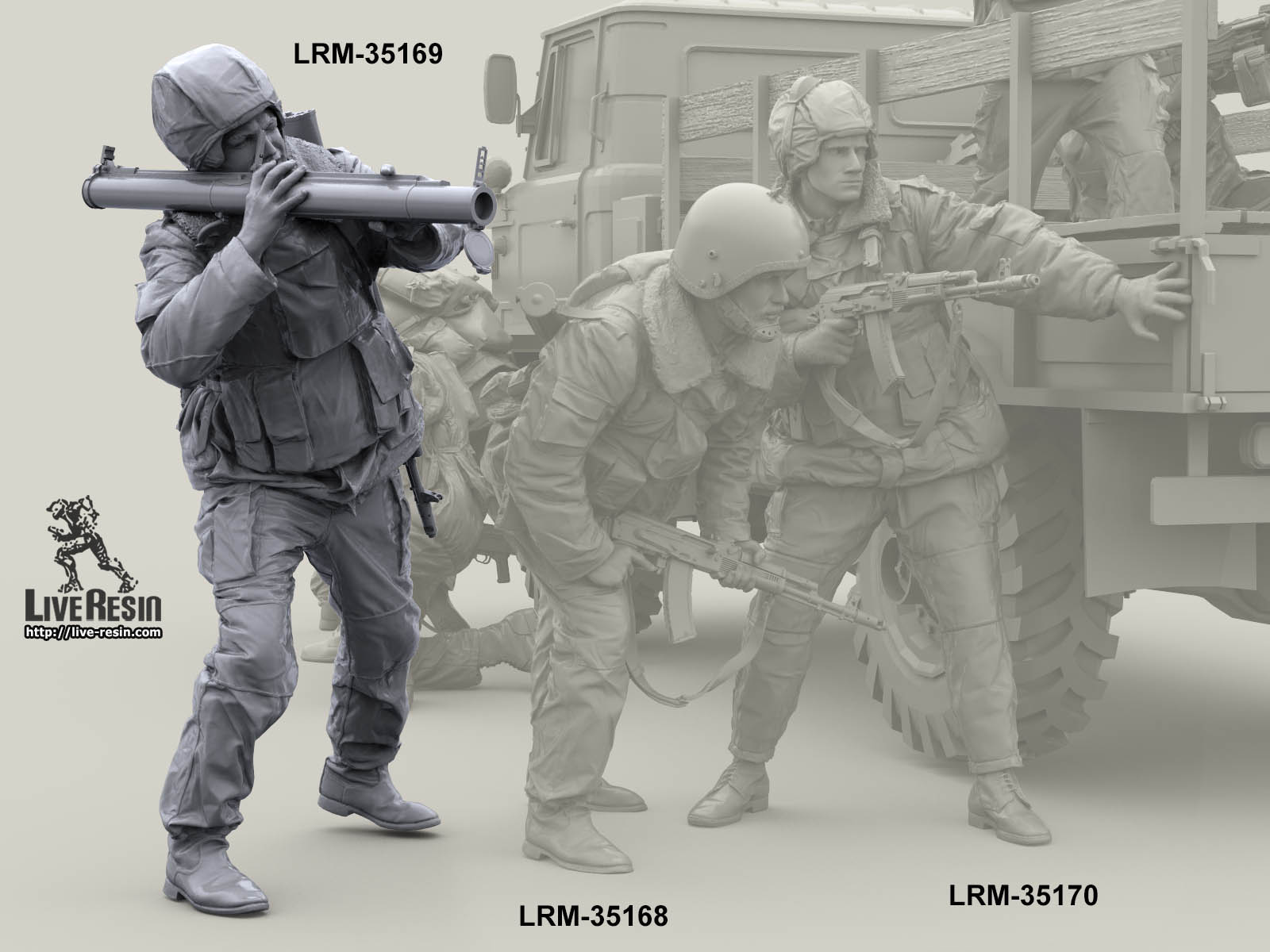 LRM35169 Военнослужащий ВВ, ведет огонь из РПГ-18 Live Resin