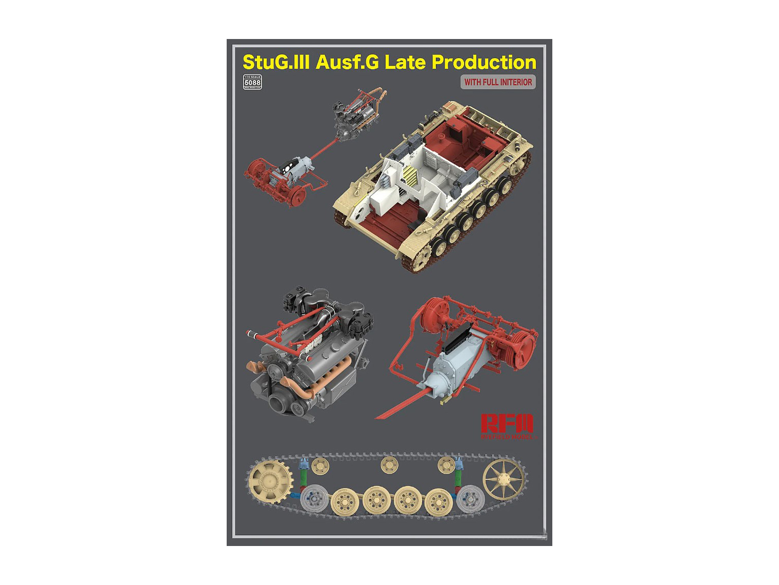 RM-5088 САУ StuH42 & StuG.III Ausf.G, поздние (полный интерьер) Rye Field Model (RFM)
