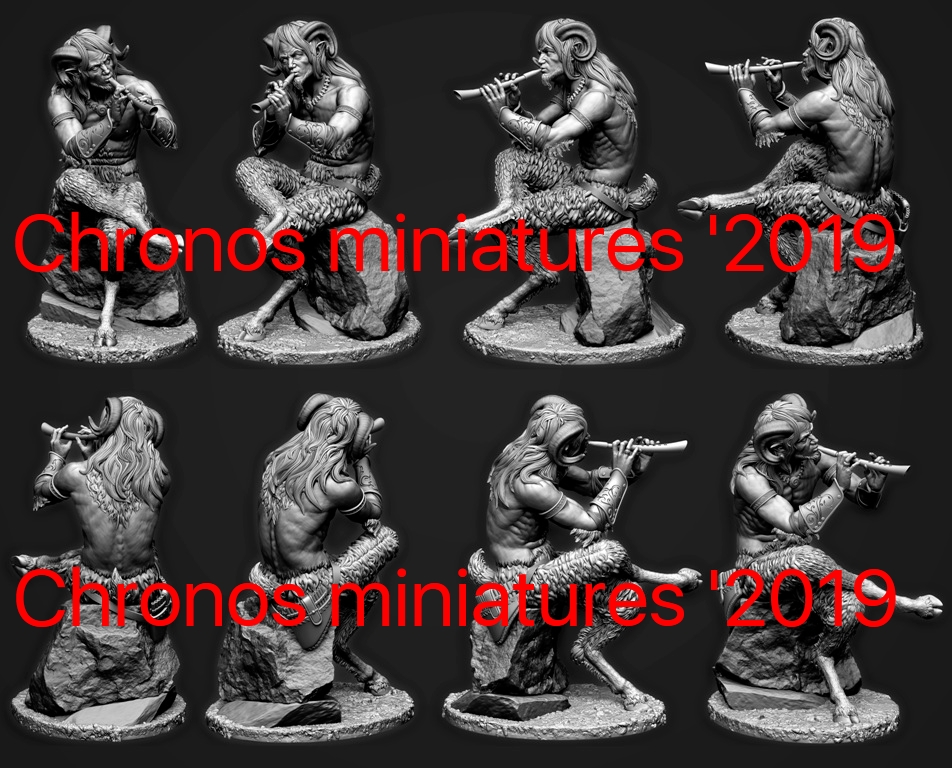 CHM-54194(M). Миры Фэнтези: Сатир. 54 мм. Материал - белый металл. Chronos Miniatures