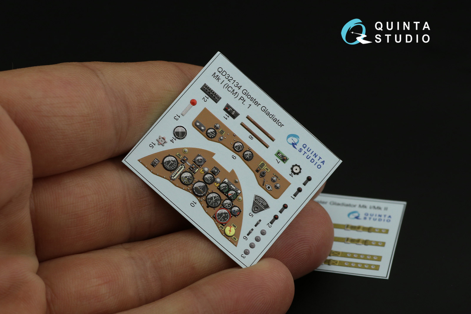 QD32134 3D Декаль интерьера Gloster Gladiator Mk I (ICM)