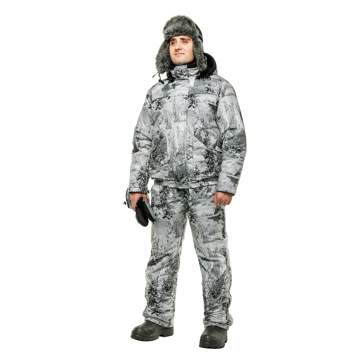 Костюм охотника зимний Салаир Комфорт, цв.Зимний Лес, Алова р.52-54/182-188 Helios
