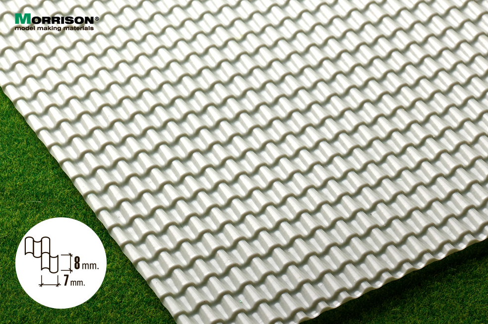 041tch050 Объёмная текстура черепицы  М1:48 - М 1:50. (Лист А4- 19см.х28см.)