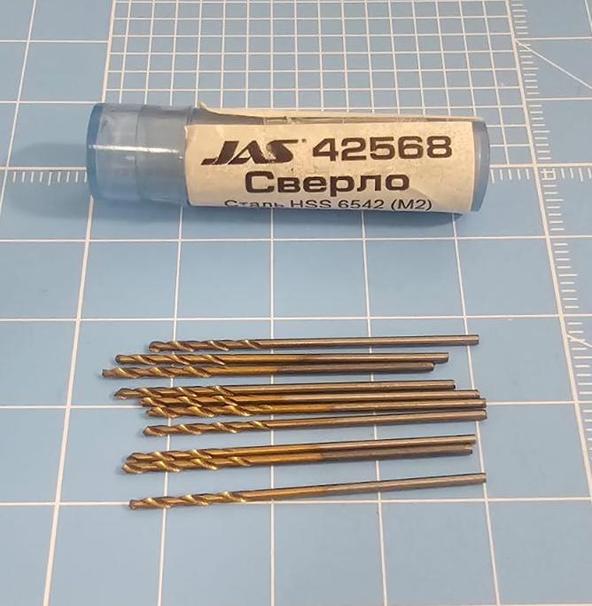 42568J Мини-сверло, HSS 6542 (M2), титановое покрытие, d 0,95 мм, 10 шт.