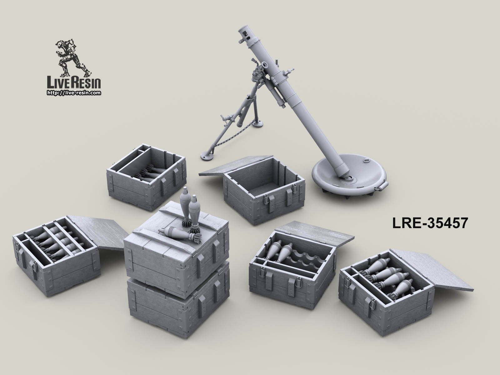 LRE35457 Открытые ящики с 82 мм боеприпасами Live Resin