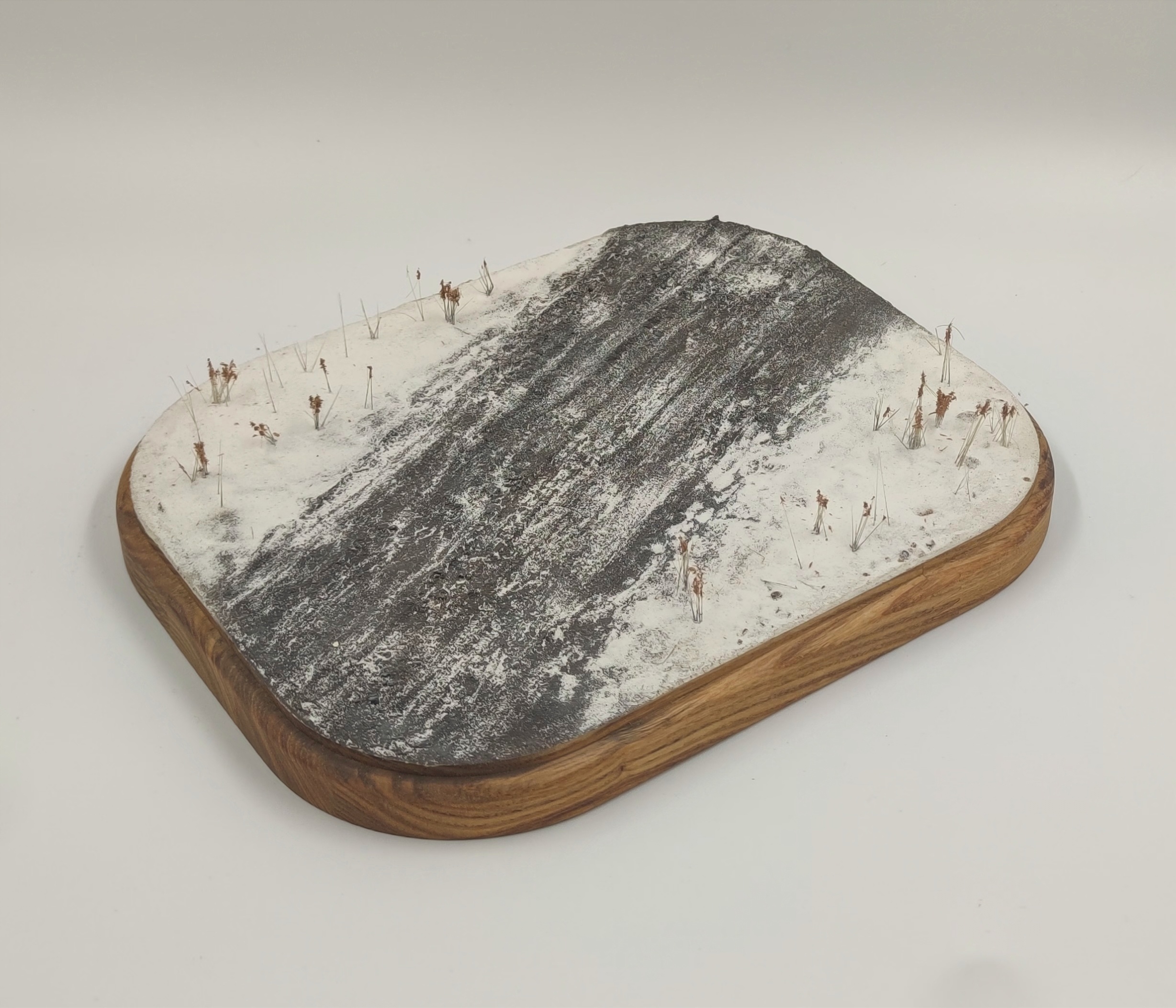 HE-48021 Подставка Зимняя полоса на деревянной основе Размер 24.5х19.5см