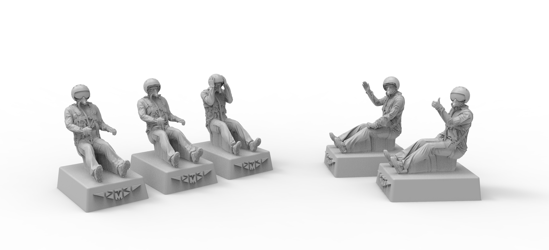 48114-1TMP ПИЛОТЫ ВКС РФ. ПОЛЕТНАЯ ПОЗА. (5шт) НАБОР №4