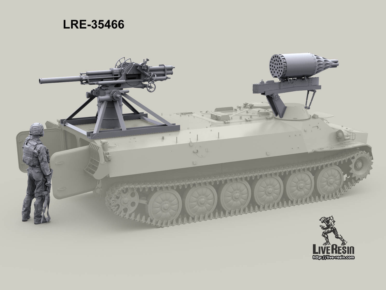 LRE35466 Конверсионный набор для МТ-ЛБ огневой поддержки -  установка блока  НАР УБ-32-24  и миномета 2Б9 «Василёк» (Не для свободной продажи)