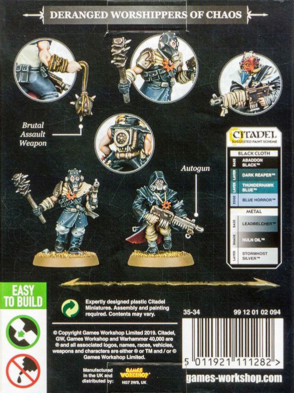 35-34GW Набор Легко собрать: Космодесант Хаоса. Культисты (ETB Chaos Space Marines Cultists) 35-34GW Набор Легко собрать: Космодесант Хаоса. Культисты (ETB Chaos Space Marines Cultists)