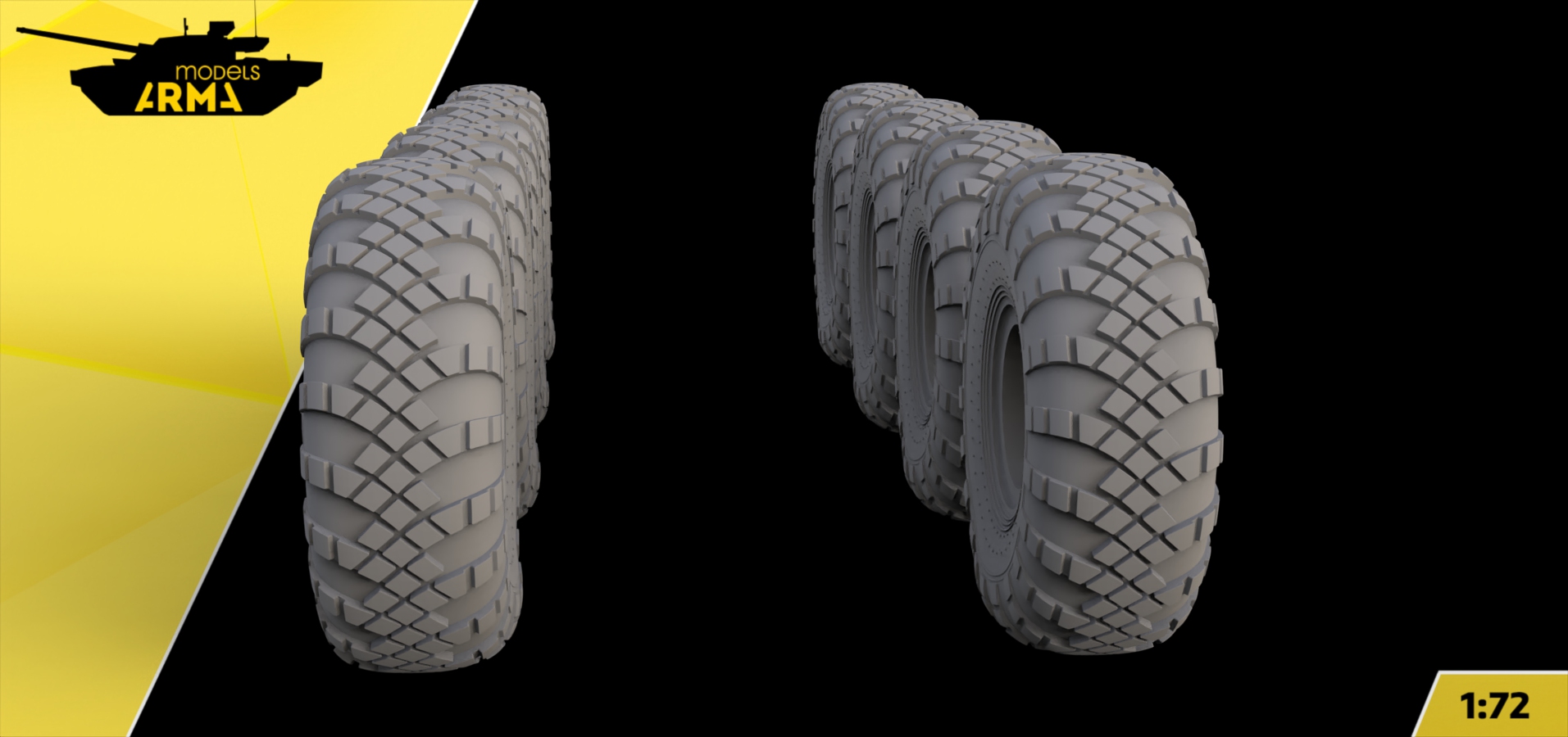 AM72443 Миниатюра Колеса под нагрузкой для КЗКТ Arma Models