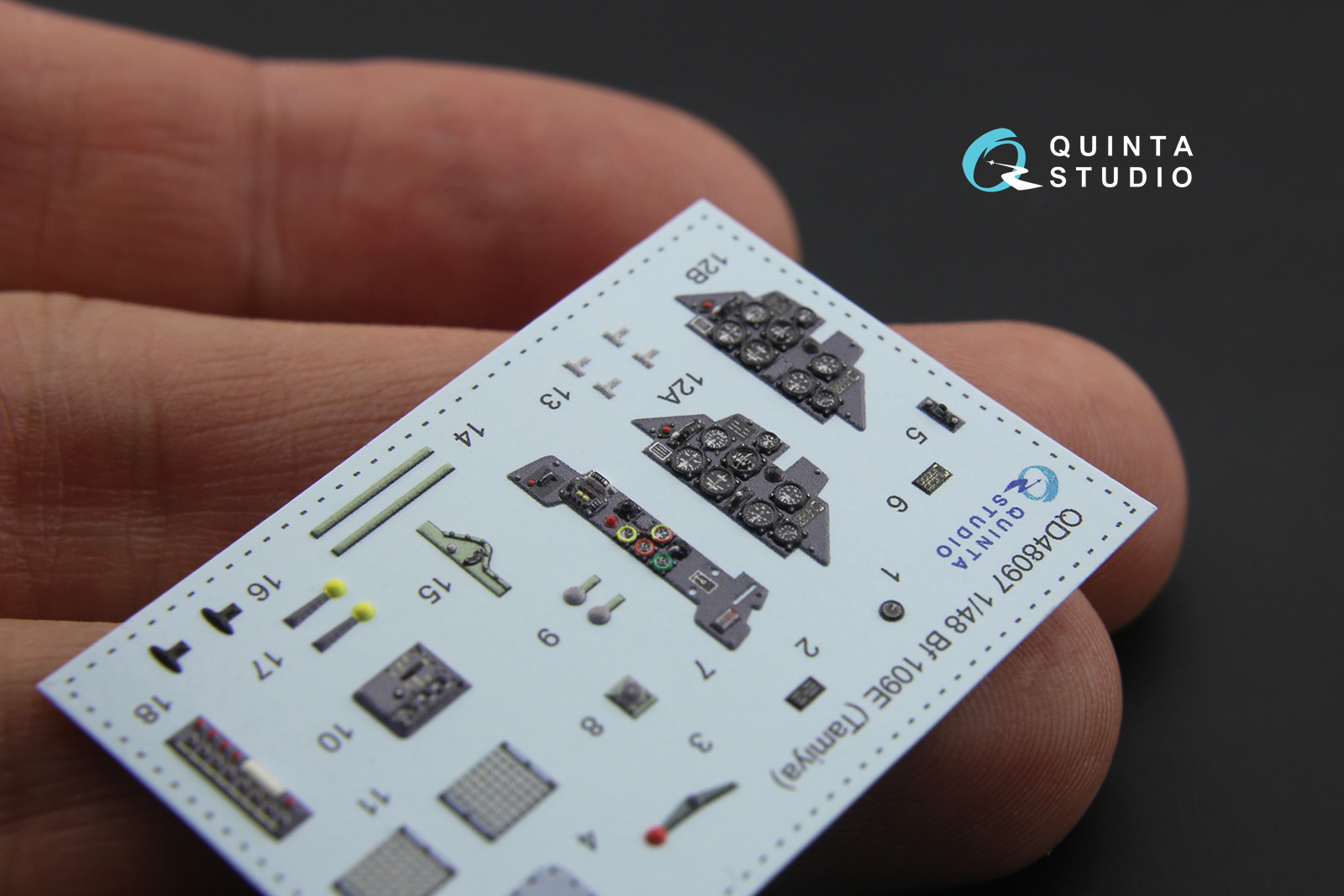 QD48097 3D Декаль интерьера кабины Bf 109E (для модели Tamiya)