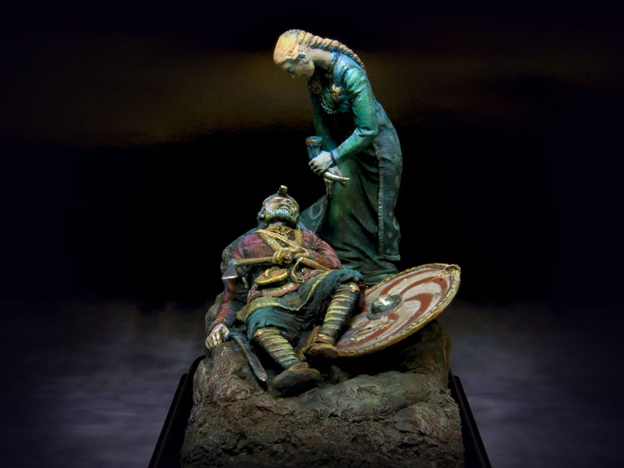 CHM-54066(M). Викинги: Избранный для Вальхаллы, 9-10 века (комплект из 2-х фигур). 54 мм. Материал – белый металл. Chronos Miniatures