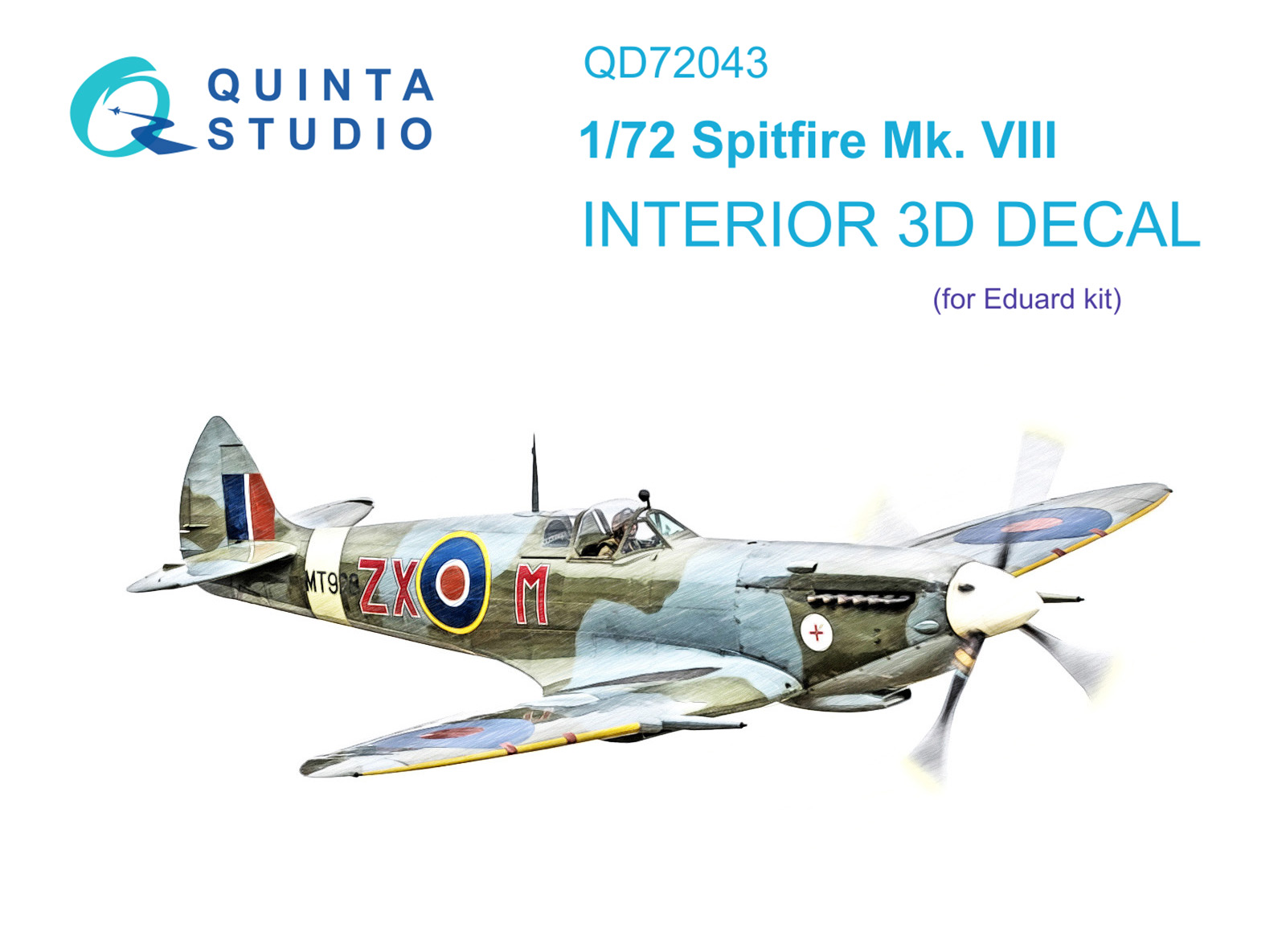 QD72043 3D Декаль интерьера кабины Spitfire Mk.VIII (Eduard)