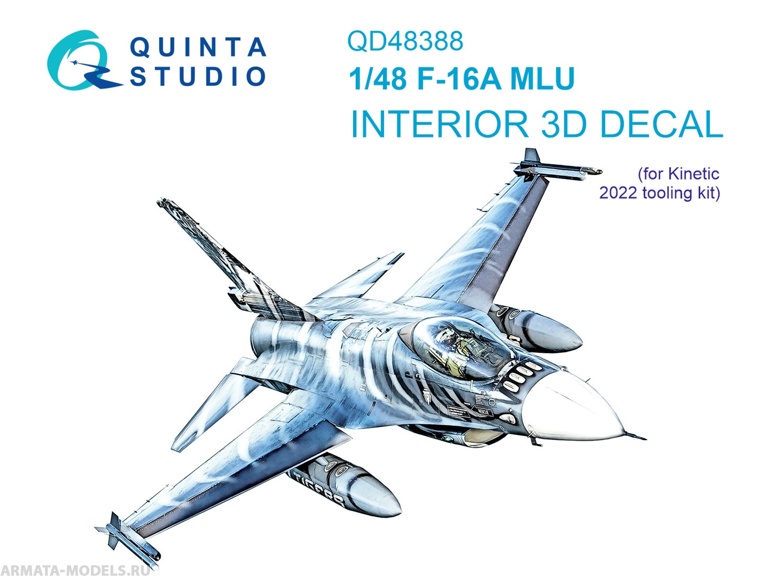 QD48388 3D Декаль интерьера кабины F-16A MLU (Kinetic)