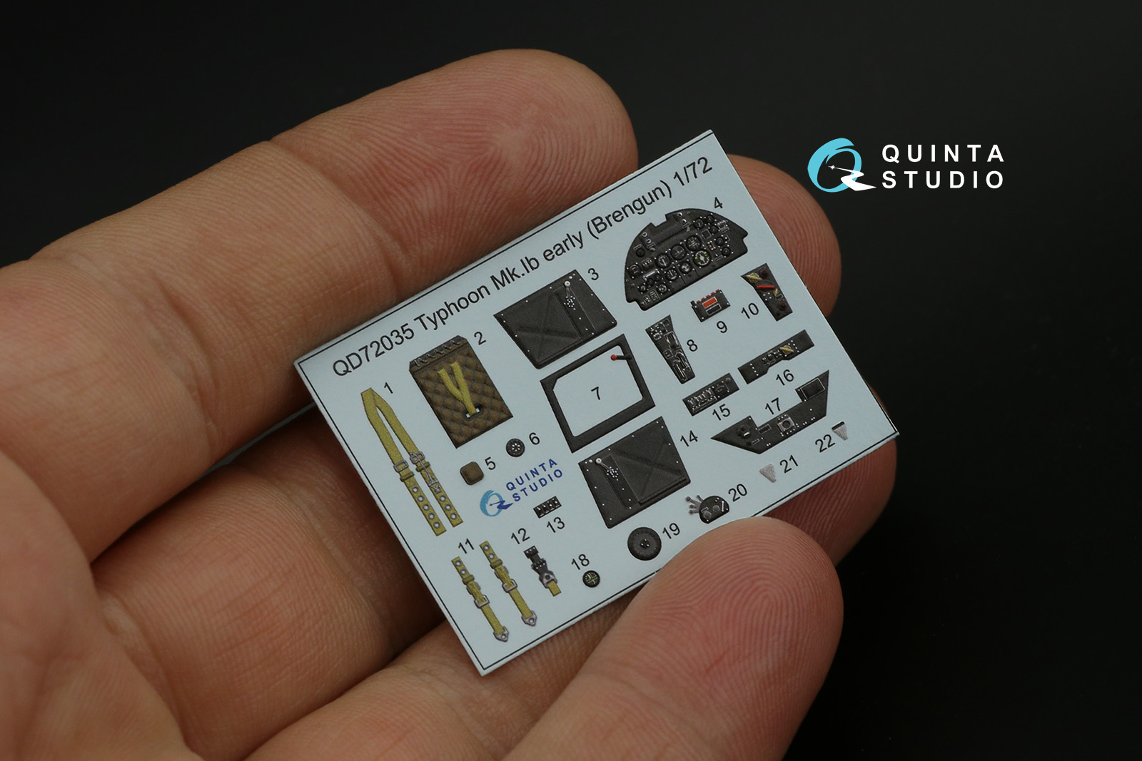 QD72035 1/72 3D Декаль интерьера кабины Hawker Typhoon Mk.1b (early) (Brengun)