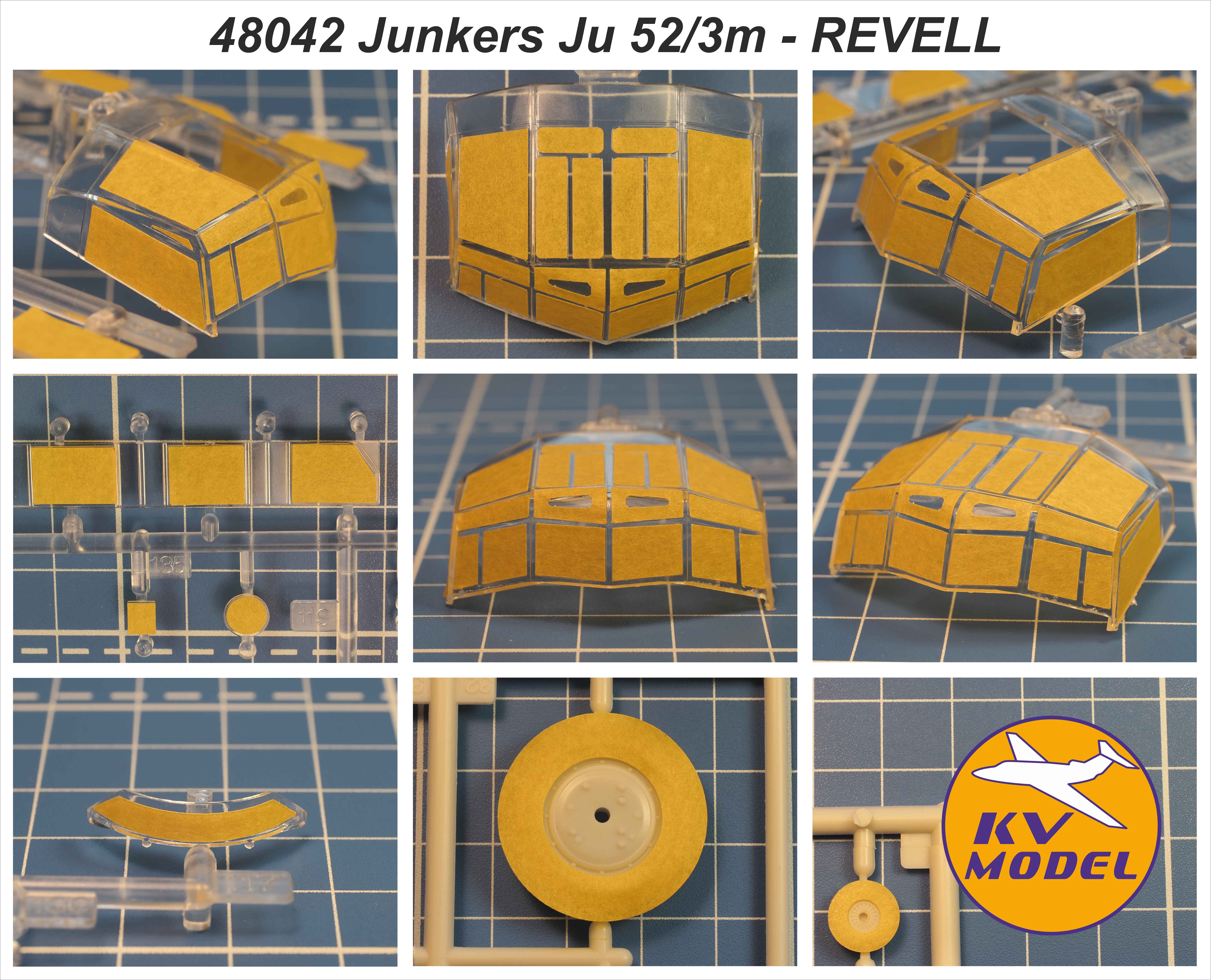 48042KV Окрасочная маска Junkers Ju 52/3m  (Revell #04519, #85-5612, #85-5624, #04521, #03918)