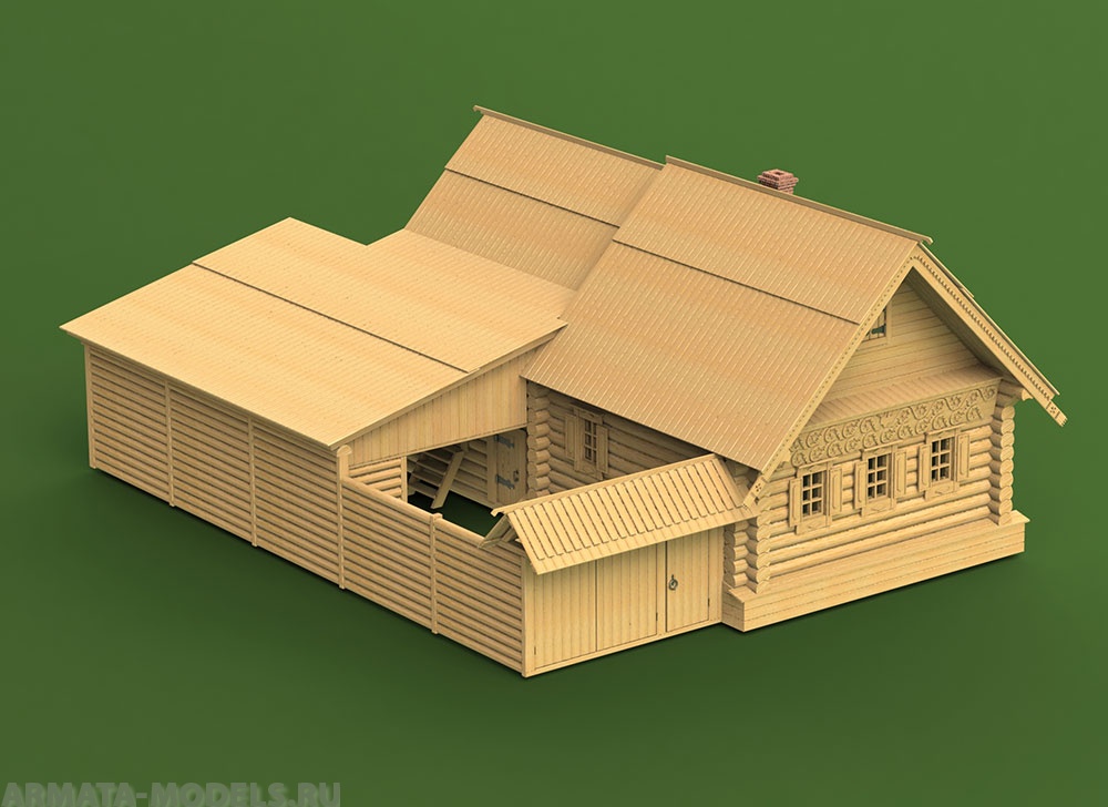 Сборные модели домиков из дерева