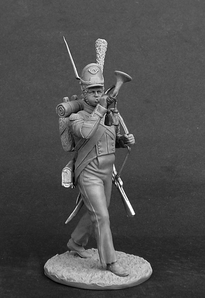 CHM-54215(M). Корнет вольтижеров пехотных полков Португальского легиона, 1809-14 гг.  54 мм. Материал - белый металл. Chronos Miniatures