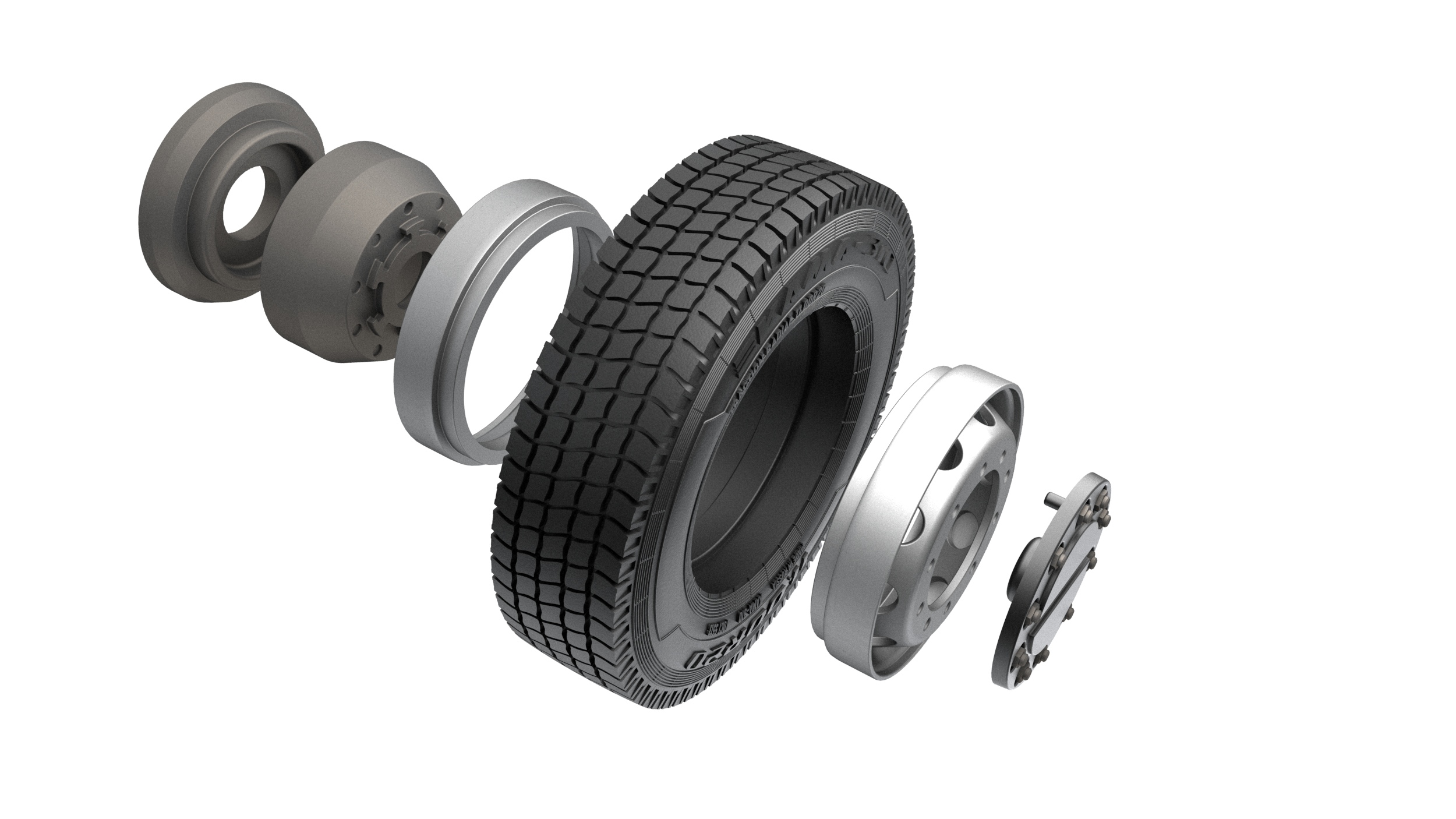 ARM35374 КамАЗ-43253 Набор шоссейных колес без нагрузки КАМА-310(евро) (6 штук+запаска+балка)   ARM35374 КамАЗ-43253 Набор шоссейных колес без нагрузки КАМА-310(евро) (6 штук+запаска+балка)